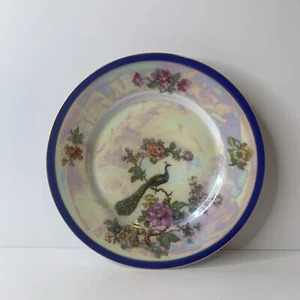 Vintage Altwasser Silesia Germany Salad Plate 7.5" Peacock & Floral - Picture 1 of 10
