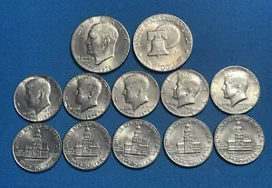 Lotto 12 Monete Bicentenario ~ 2 “Dollari Argento IKE” e 10 Mezzi Dollari Kennedy! - Foto 1 di 1