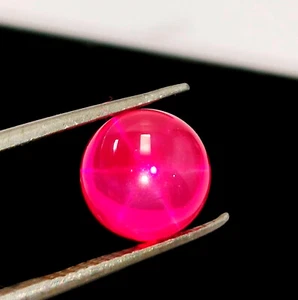 Star Ruby Six Rays Round Shape Cabochon Loose Gemstone 4.30 Cts - Picture 1 of 4