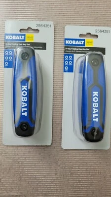 Kobalt 5 Key Folding Hex Key Set Standard 3/16",7/32",1/4",5/16",3/8" (LOT OF 2) - Image 1 of 4