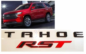 2PC Set Gloss Black/Red Tahoe Rear Tailgate RST Emblem For 2021+ Chevrolet Tahoe - Picture 1 of 10