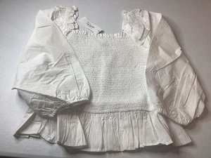 The DropBlouse M Smocked Crop Shirt Ruffle Form Fit Puff Slv Marisol - Bild 1 von 9