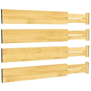 3" H Bamboo Drawer Dividers - Adjustable Expandable Drawer Organizer - Kitche... - Picture 1 of 7