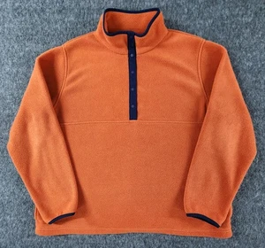 LL Bean Fleece Pullover Jacket Womens XL Orange 1/4 Snap Polartec Fall Outdoor - Picture 1 of 19