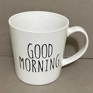 White Stoneware Mug GOOD MORNING 16 fl oz ~ Coffee or Tea ~ Excellent Condition - Picture 1 of 9