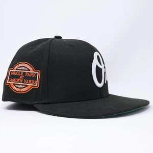 USED 1/2 Black Baltimore Orioles Camden Yards 59fifty New Era Fitted Hat Cap - Picture 1 of 5