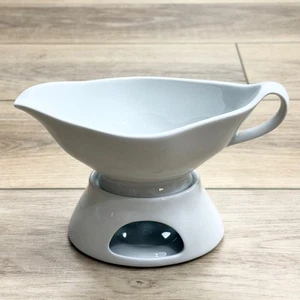 Pillivuyt Sauciere mit Wärmerboden Soßen Servierkrug Culinaire weiß NEU - Bild 1 von 12