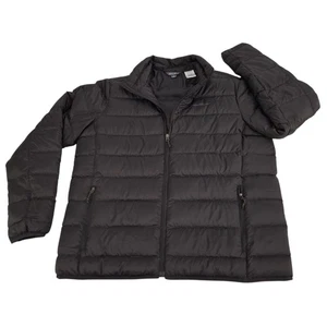 Eddie Bauer EB650 Down Fill Puffer Jacket Mens Large Black Full Zip Gorpcore EUC - Picture 1 of 14