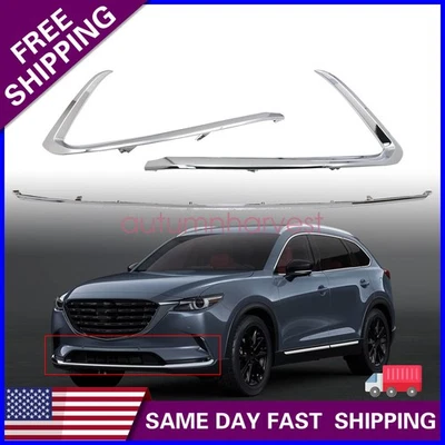 For Mazda CX-9 2016-2023 New 3x Front Grille Trim Molding Chrome Left Right Set - Imagem 1 de 4
