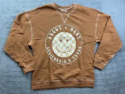 Ascot & Hart Women's Size Medium Checkered Smile Graphic Pullover Sweatshirt - Image 1 of 4