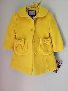 Vintage Rothschild Girls Yellow Wool Blend Dress Jacket/hat 12 MTH NWT  - Picture 1 of 8
