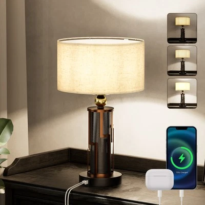 Antique Desk Lamp Dimmable Touch Control Bedside Table Lamp Light ‎Bronze Finish - Image 1 of 4