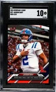 2024 Bowman U Now #37 Jaxson Dart Red SGC 10 #/10 - Bild 1 von 2