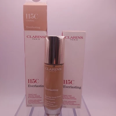 LOT OF 2 Clarins Everlasting Long Wearing Hydrating Matte Foundation 115C COGNAC - Image 1 of 4