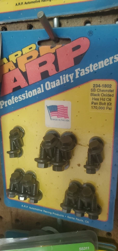 Chevy bloque pequeño ARP 234-1802, kit de pernos para cárter de aceite, cabeza hexagonal, acero, óxido negro Foto 1 de 1