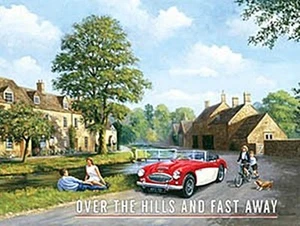 Panneau En Acier Austin Healey Over The Hills And Fast Away 400Mm X 300Mm (Og) - Picture 1 of 2