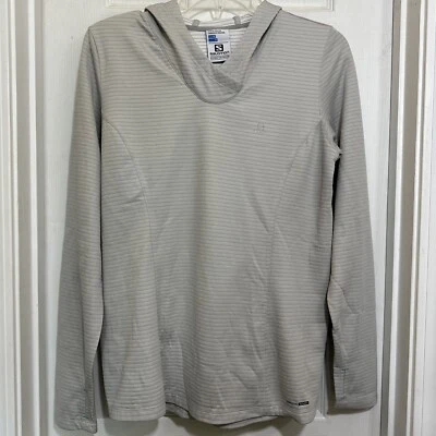 Salomon Running Hoodie Advanced Skin Active Dry  Gray Women's M Thumbholes - Image 1 of 4