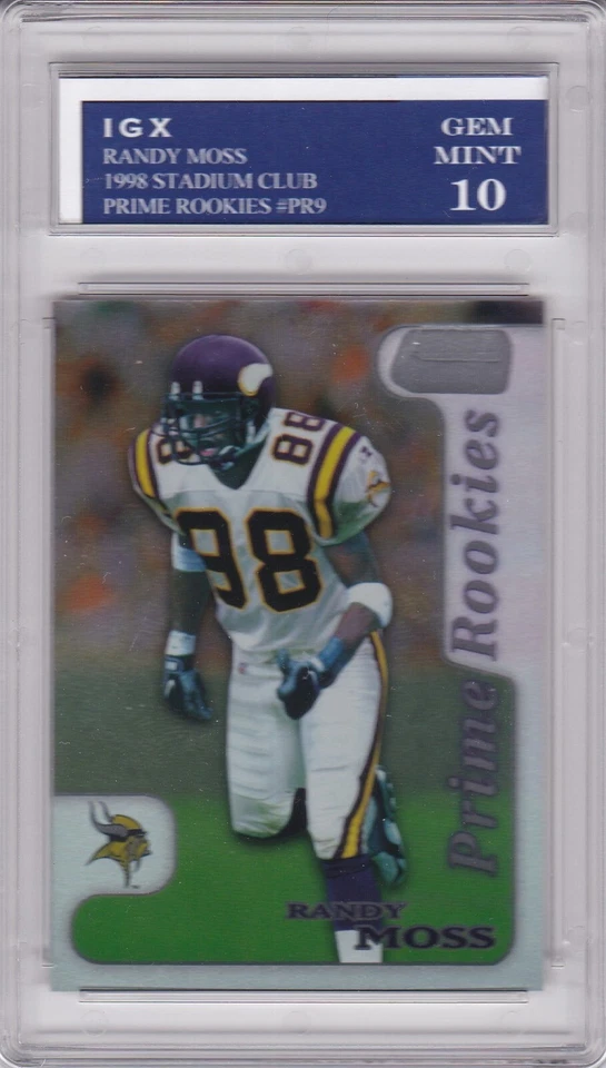 RANDY MOSS ROOKIE CARD 1998 Topps Stadium Club GEM MINT 10 Football RC $$ RARE! - Image 1 of 1