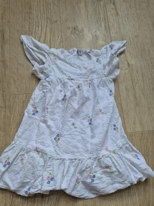 Tu White With Floral Print Cotton Dress 1-2 Years - Picture 1 of 5