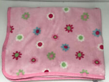 GERBER Pink Plush Fleece Flower Floral Baby Blanket Lovey 30x37 B3