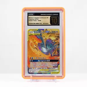 Pokemon 2019 Moltres Zapdos Articuno GX #44 HiddenFates CGC 10 Pristine - Picture 1 of 4