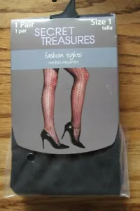 Black CHEETAH pattern Fashion TIGHTS~New In Package~Women's Size 1 - Picture 1 of 2