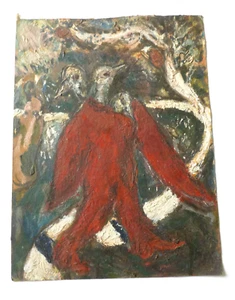 IVAN ZODIAK BRAY Self portrait the poet   2008 ORIGINAL PAINTING ON PAPER - Picture 1 of 11