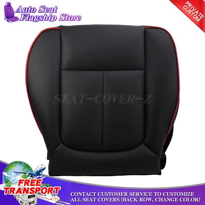 For 2011 2012 2013 2014 Ford F150 Driver Bottom Perf Black/Red Piping Seat Cover Foto 1 de 4