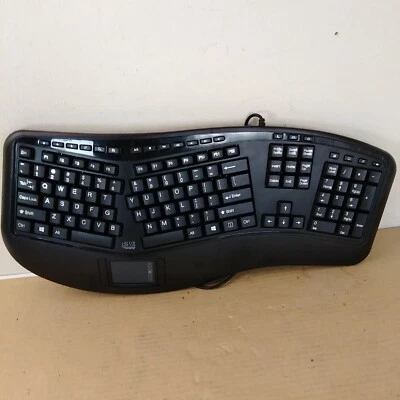 Adesso AKB 450UB Tru-Form Ergonomic Touchpad Keyboard - Black - Image 1 of 4