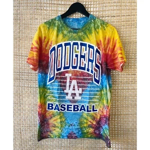 Stitches DODGERS size Medium Colorful Tie-Dye Short Sleeve T-Shirt Unisex - Picture 1 of 4