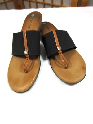 Sandalias de cuña Andre Assous de cuero/tela hechas en España ¡Talla 8 nuevas! Foto 1 de 4