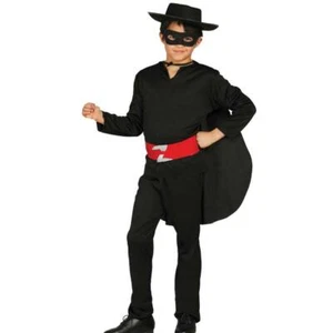 Boy's Black Bandit Highwayman Fancy Dress Costume - Picture 1 of 5
