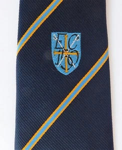 Vintage tie with crest EC 150 crossed swords shield sports club school college - Picture 1 of 3