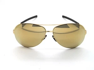 IC BERLIN Raf S. Sun Gold/Gold Mirrored 61mm Authentic Aviator Sunglasses - Picture 1 of 5