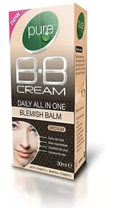 3x NEW! Pure B.B Cream Daily All In One Blemish Balm With Vitamin E medium 30 ml - Picture 1 of 1