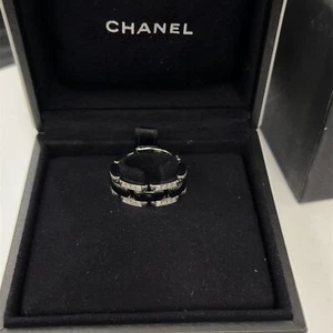 CHANEL Ultra Diamond 18ct White Gold Ring & Black Ceramic U15865 - Picture 1 of 6