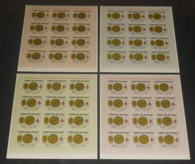 Paraguay B12-5 Vatican Coins imperf set w/ specimen overprint in sheets of 12 NH - Image 1 of 2