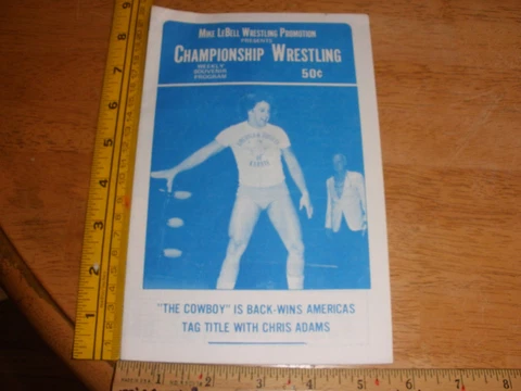 1970 wrestling poster/program Olympic Aud The Cowboy Chuco Flores Bobo Brazil Cover