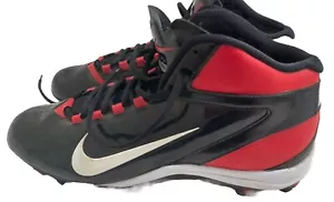 Nike Mens Alpha Football Cleats Red and Black Land Shark Size 11.5 EUC - Picture 1 of 9