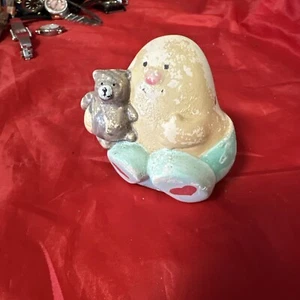 Vintage Nostalgic Enesco The Human Beans Figurine 1981 W/ Teddy Bear & Hearts - Picture 1 of 5