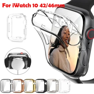 For Apple Watch Series 10 42/46mm Soft TPU Case Cover 360 Full Screen Protector - Picture 1 of 19