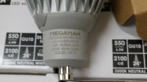 (60PC) MEGAMAN LR059065DM DIMMABLE LED REFLECTOR PAR16, GU10 6.5W 3500K WHITE - Picture 1 of 10