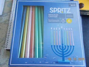 New Box 45 Spritz Menorah Candles 5.5", Colors, Fit Spritz & Threshold Menorahs - Picture 1 of 3