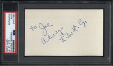 Lili St. Cyr D.1999 Burlesque Stripteaser Signed 3" x 5" Index Card PSA/DNA