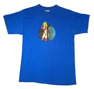 Vtg Blind Shirt L Blue 90s Skate Girl Cartoon Anime Hell Yeah Hookups Manga - Afbeelding 1 van 9
