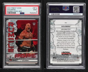 2021 Topps Finest WWE Rumble Pops Red Refractor /5 Goldberg #RP-6 PSA 9 MINT