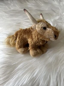 Sawley Faithful Friends Collectibles Honey The Highland Calf Plush Plaid Bow 6" - Picture 1 of 12