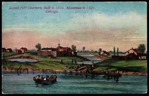 Second Fort Dearborn Built 1816 Chicago River Abandoned in 1821 c1910 Postcard - Picture 1 of 2