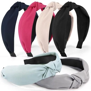 6PCS Top Knotted Headbands for Women Girls Wide Hairband Stylish Accessories - Picture 1 of 6