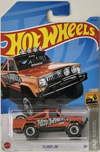 HOT WHEELS 2023 - '73 JEEP J-10 - #196/250 - BAJA BLAZERS - LONG - ORANGE - Picture 1 of 3